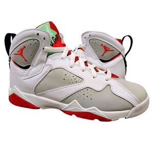 Air Jordan 7 Retro GS Hare 2015 White Light Silver Red 304774-125 Mens 7Y